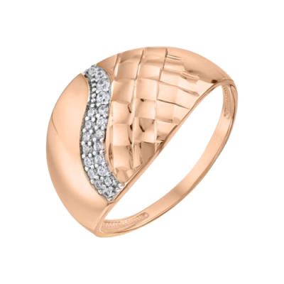 Damenring aus Rotgold 585 mit Zirkonia