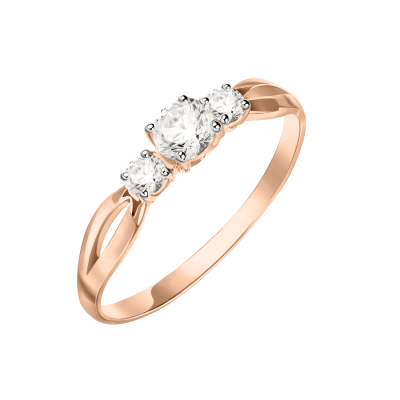 Damenring aus Rotgold 585 mit Zirkonia und Swarovski Kristall