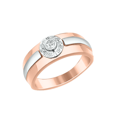 Damenring aus Rot/ Weißgold 585 mit Brillant