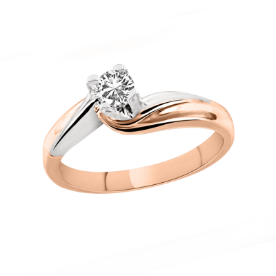 Damenring aus Rot/ Weißgold 585 mit Brillant