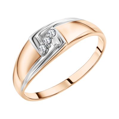 Damenring aus Rot/ Weißgold 585 mit Brillant