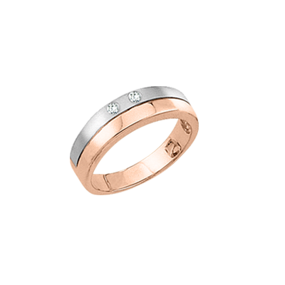Damenring aus Rot/ Weißgold 585 mit Brillant