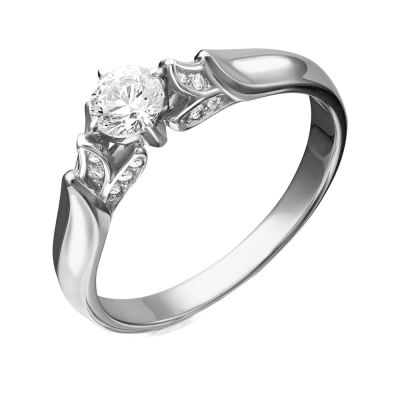 Damenring aus Weißgold 585 mit Zirkonia
