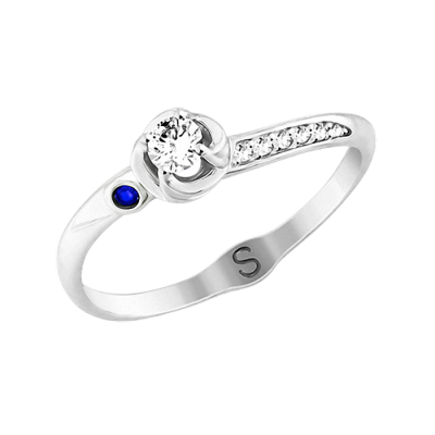 Damenring aus Weißgold 585 mit Zirkonia