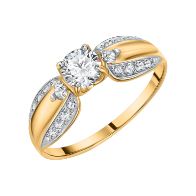 Damenring aus Weißgold 585 mit Zirkonia