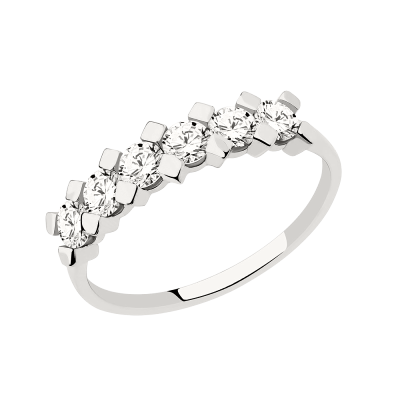 Damenring aus Weißgold 585 mit Zirkonia