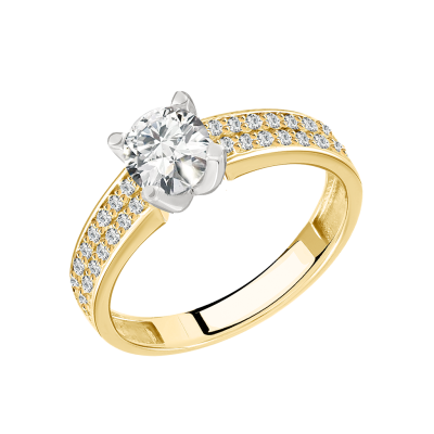 Damenring aus Weißgold 585 mit Zirkonia