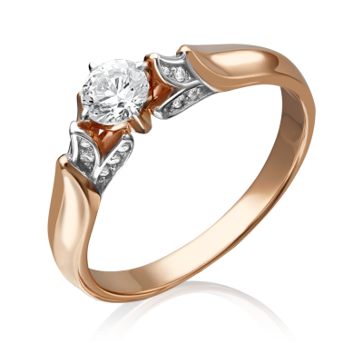 Damenring aus Rot/ Weißgold 585 mit Zirkonia