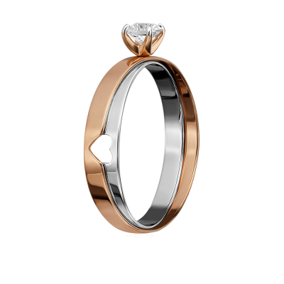 Damenring aus Rot/ Weißgold 585 mit Zirkonia