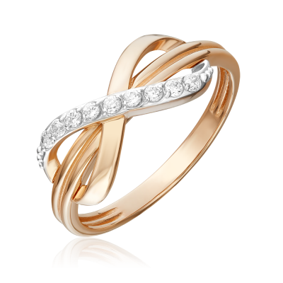 Damenring aus Rot/ Weißgold 585 mit Zirkonia