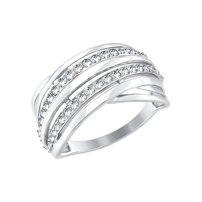Damenring aus Weißgold 585 mit Zirkonia und Swarovski Kristall