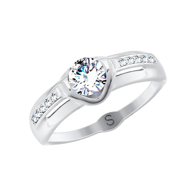 Damenring aus Weißgold 585 mit Zirkonia und Swarovski Kristall