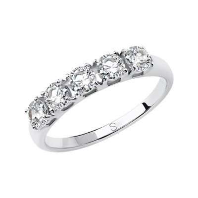 Damenring aus Weißgold 585 mit Zirkonia und Swarovski Kristall