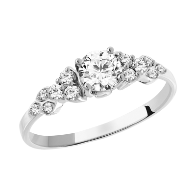 Damenring aus Weißgold 585 mit Zirkonia und Swarovski Kristall