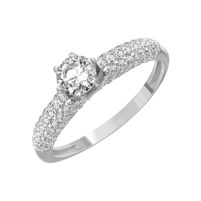 Damenring aus Weißgold 585 mit Zirkonia und Swarovski Kristall