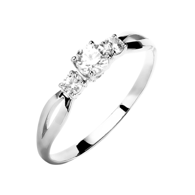 Damenring aus Weißgold 585 mit Zirkonia