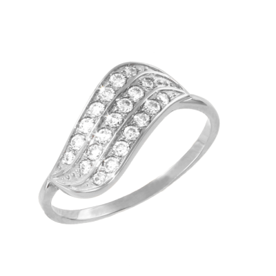 Damenring aus Weißgold 585 mit Zirkonia