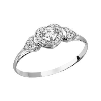 Damenring aus Weißgold 585 mit Zirkonia