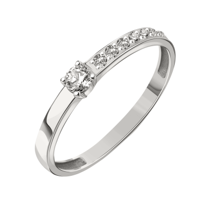 Damenring aus Weißgold 585 mit Zirkonia