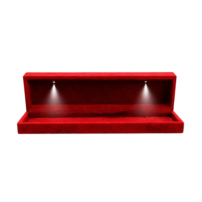 Rote Schmuckbox aus Samt mit LED-Beleuchtung