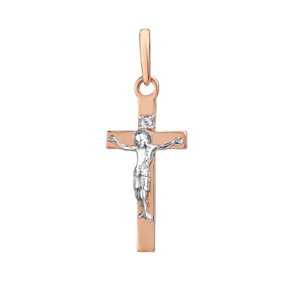 Goldkreuz aus Rot/ Weißgold 585 mit Brillant