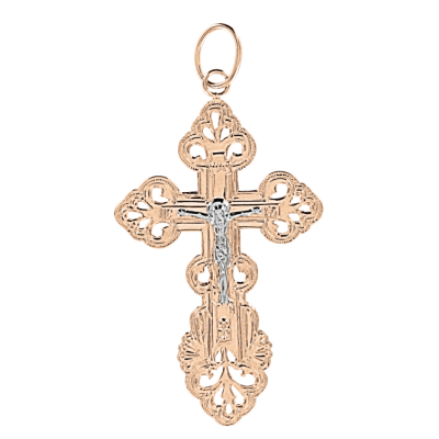 Goldkreuz aus Rot/ Weißgold 585