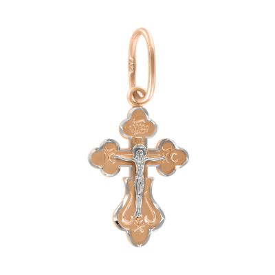Goldkreuz aus Rot/ Weißgold 585