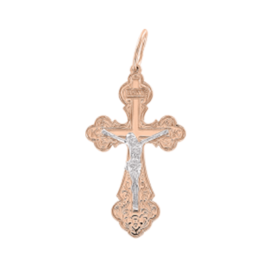 Goldkreuz aus Rot/ Weißgold 585