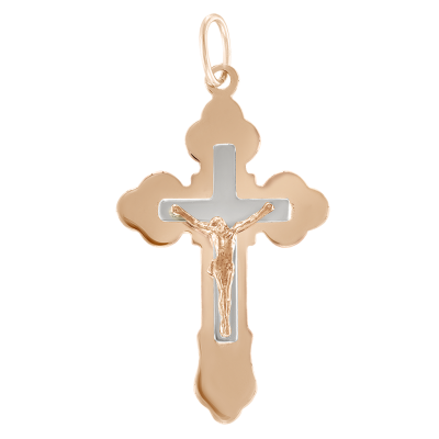 Goldkreuz aus Rot/ Weißgold 585