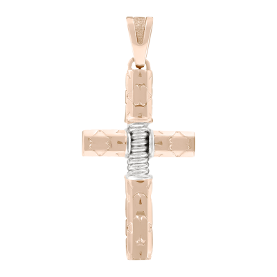 Goldkreuz aus Rot/ Weißgold 585