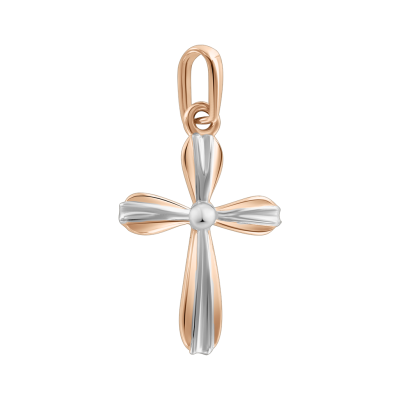 Goldkreuz aus Rot/ Weißgold 585