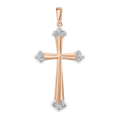 Goldkreuz aus Rot/ Weißgold 585