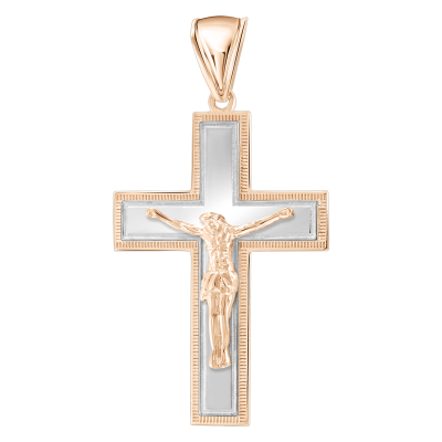 Goldkreuz aus Rot/ Weißgold 585