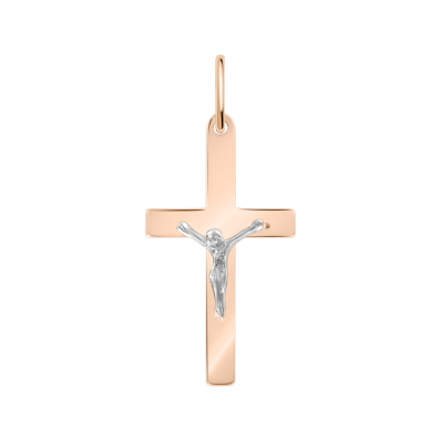 Goldkreuz aus Rot/ Weißgold 585