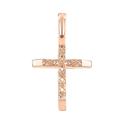 Kreuz Anhänger aus Rot/ Weißgold 585