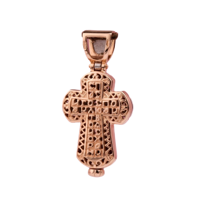 Kreuz Anhänger aus Rot/ Weißgold 585