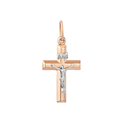 Goldkreuz aus Rot/ Weißgold 585