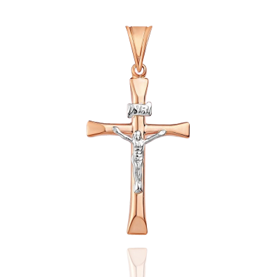 Goldkreuz aus Rot/ Weißgold 585