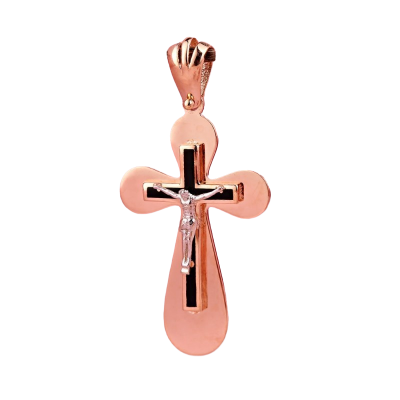 Goldkreuz aus Rot/ Weißgold 585