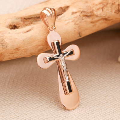 Goldkreuz aus Rot/ Weißgold 585