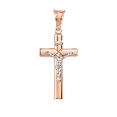 Goldkreuz aus Rot/ Weißgold 585