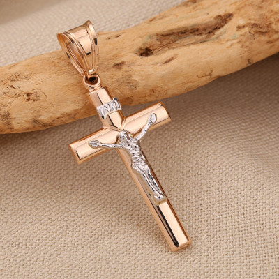 Goldkreuz aus Rot/ Weißgold 585