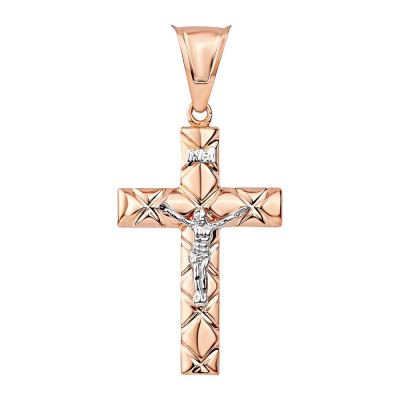 Goldkreuz aus Rot/ Weißgold 585