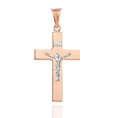 Goldkreuz aus Rot/ Weißgold 585