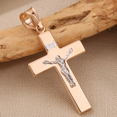 Goldkreuz aus Rot/ Weißgold 585