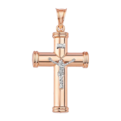 Goldkreuz aus Rot/ Weißgold 585