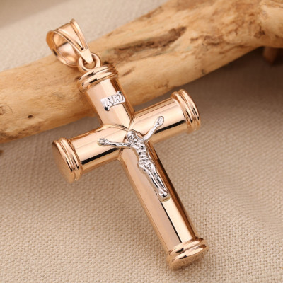 Goldkreuz aus Rot/ Weißgold 585