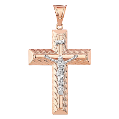 Goldkreuz aus Rot/ Weißgold 585