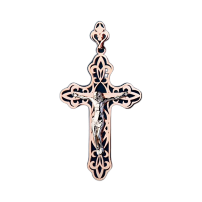 Goldkreuz aus Rot/ Weißgold 585
