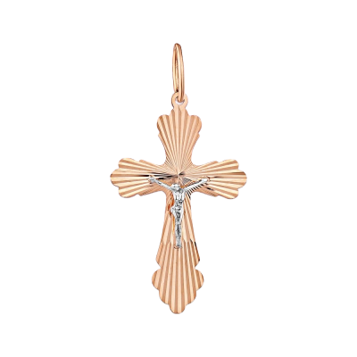 Goldkreuz aus Rot/ Weißgold 585
